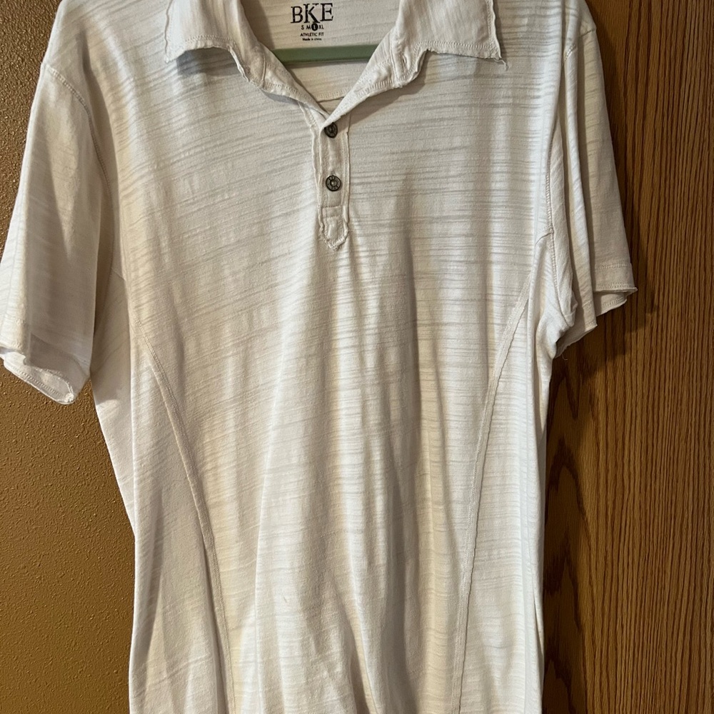 BKE Men's White Polo Shirt